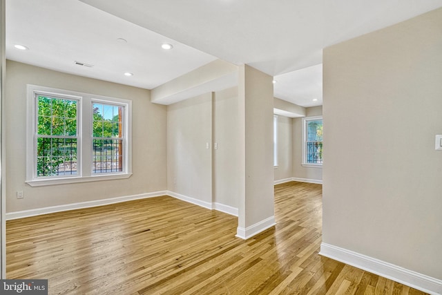 empty room featuring light hardwood / wood-style flooring