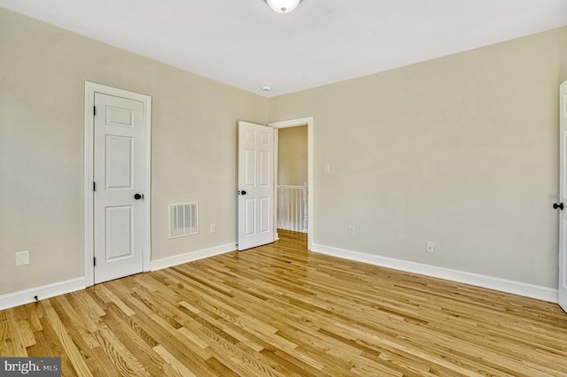 empty room featuring light wood-type flooring