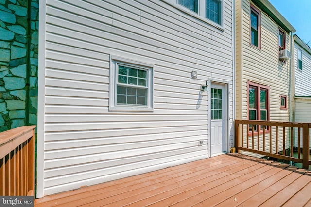 wooden deck with cooling unit