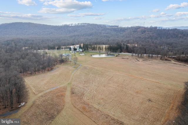 drone / aerial view with a rural view