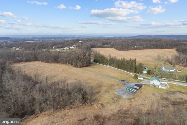 aerial view with a rural view