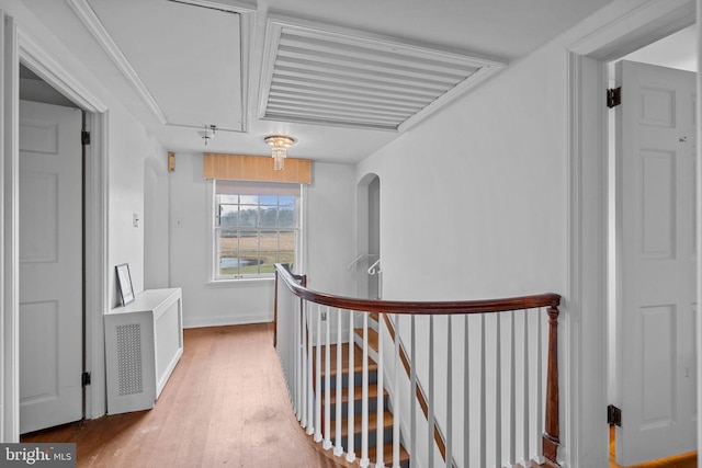 corridor featuring hardwood / wood-style flooring