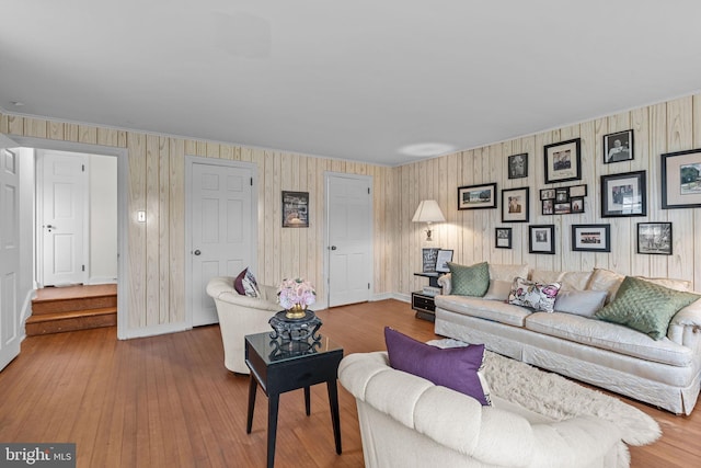 living room with wood-type flooring