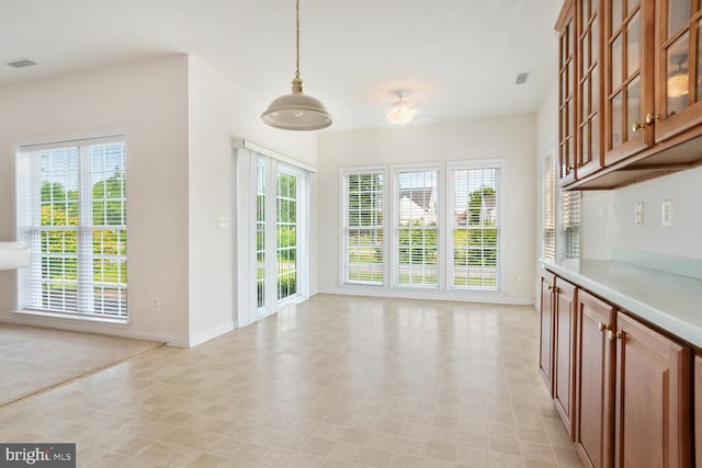 view of unfurnished dining area