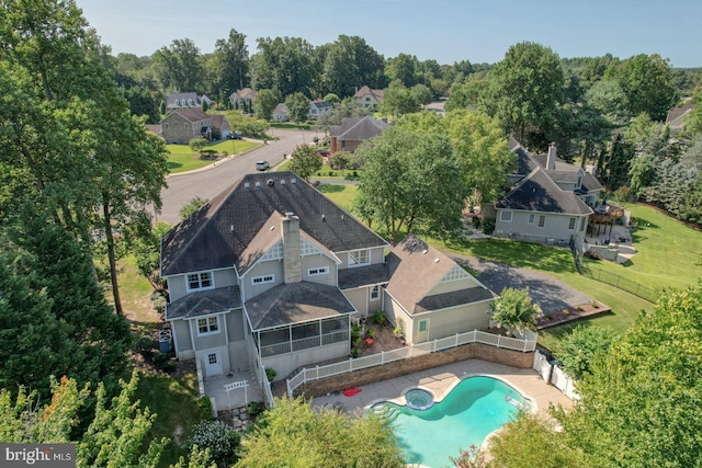 drone / aerial view featuring a residential view