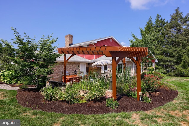 view of home's community with a pergola