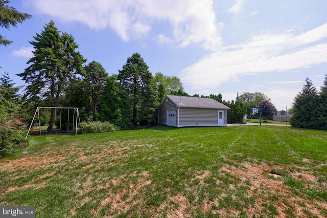 view of yard with a playground