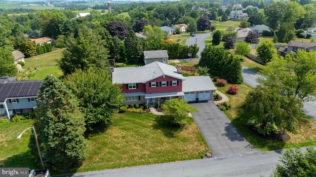 drone / aerial view with a residential view