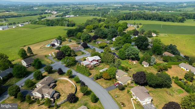 bird's eye view with a rural view