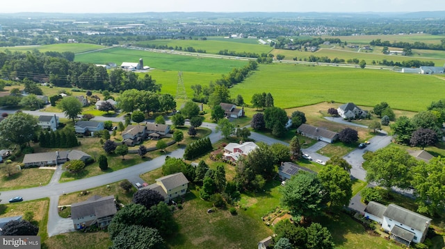 aerial view featuring a rural view