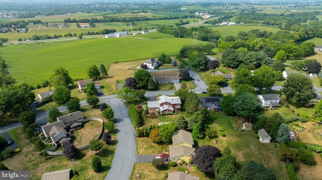 bird's eye view with a rural view