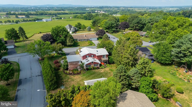 drone / aerial view featuring a rural view