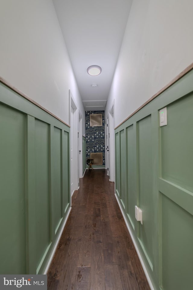 hall featuring dark hardwood / wood-style flooring