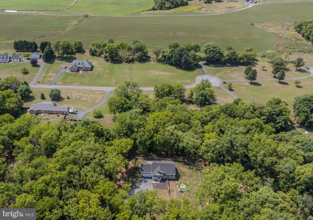 bird's eye view with a rural view