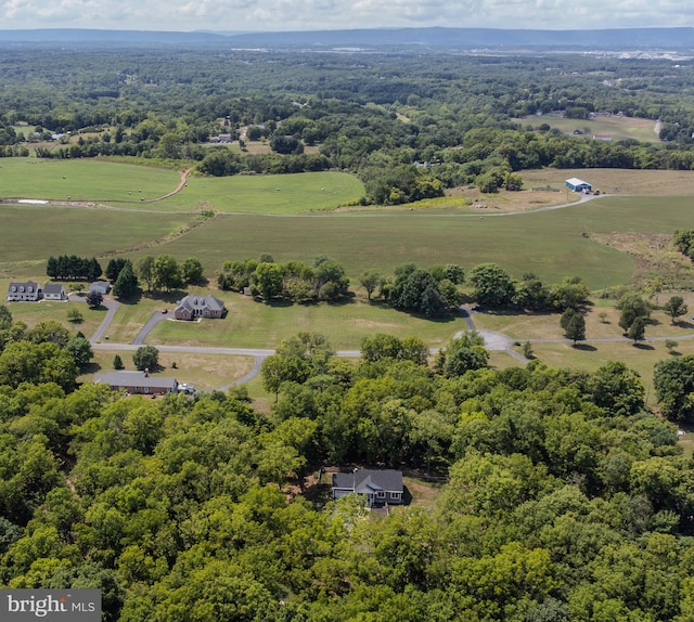 bird's eye view with a rural view