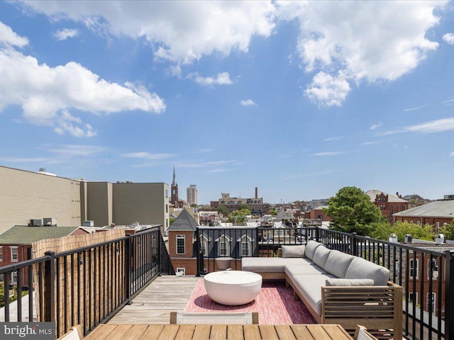 deck with an outdoor living space