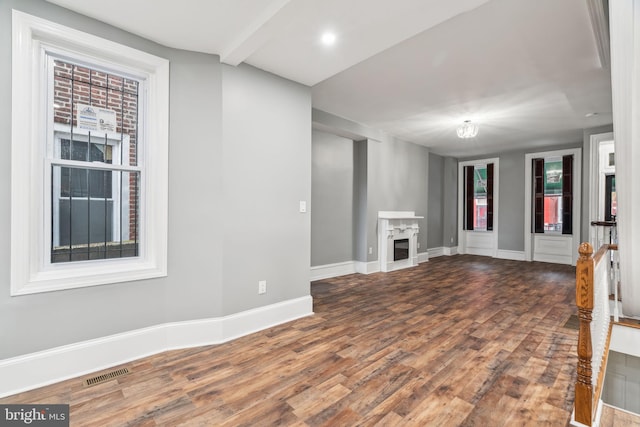 basement featuring hardwood / wood-style flooring