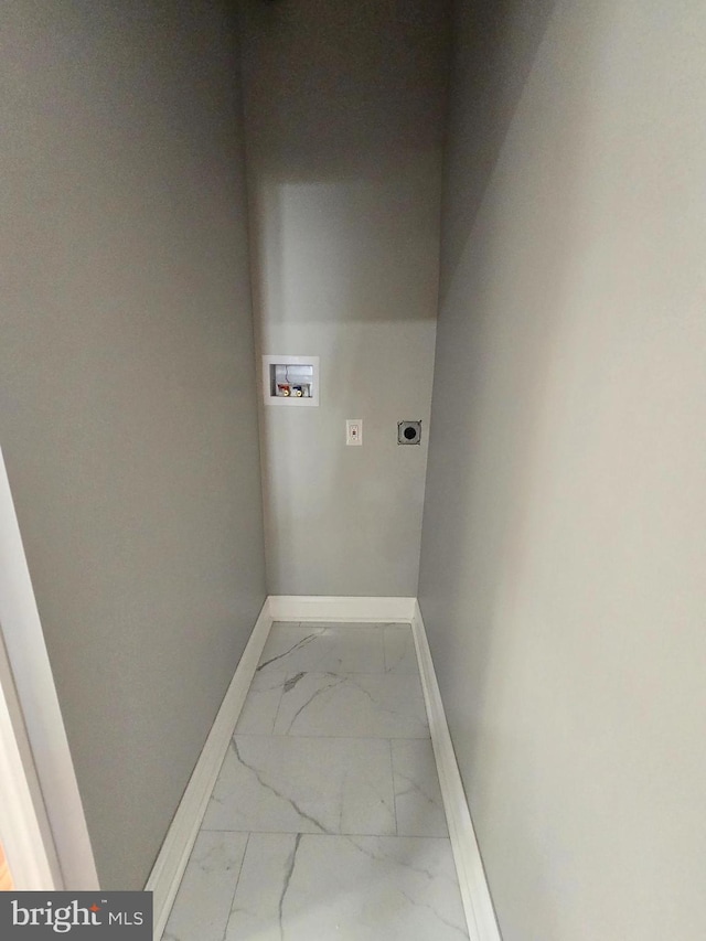 washroom with hookup for a washing machine and electric dryer hookup