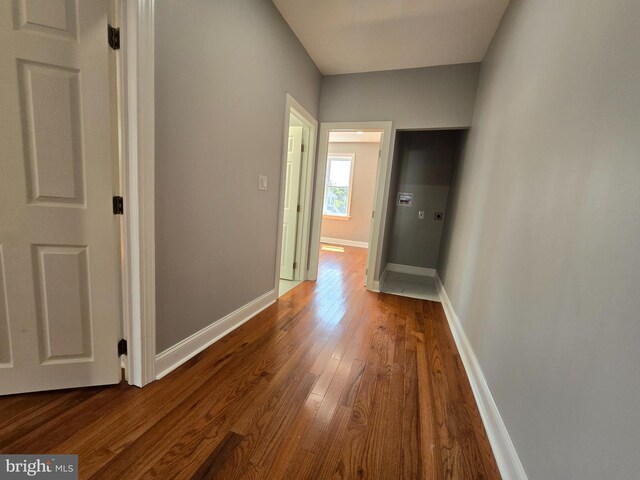 hall featuring dark hardwood / wood-style floors