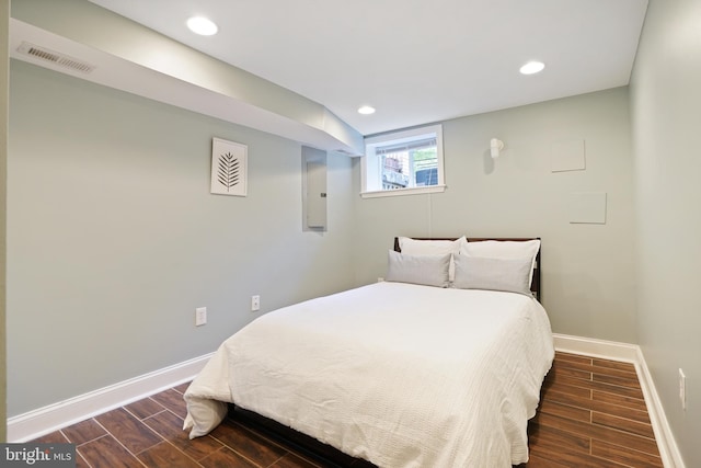 bedroom with electric panel