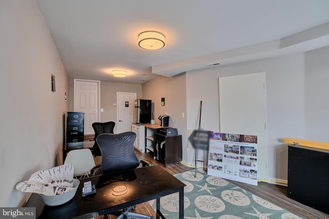 living room featuring dark hardwood / wood-style flooring