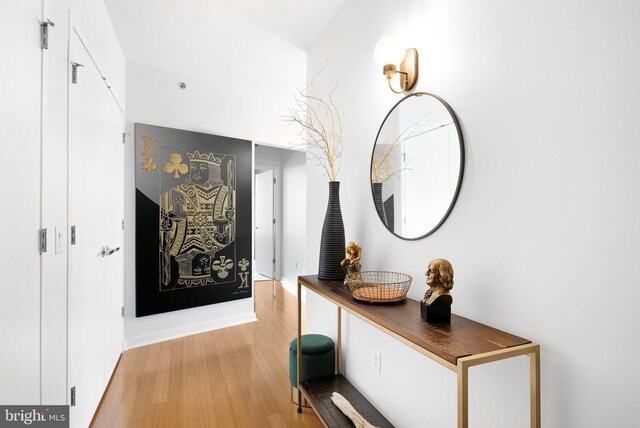 hallway featuring light hardwood / wood-style flooring