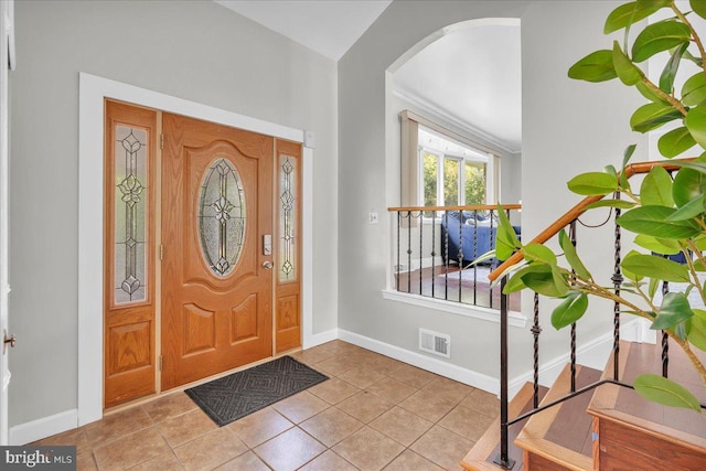 view of tiled foyer