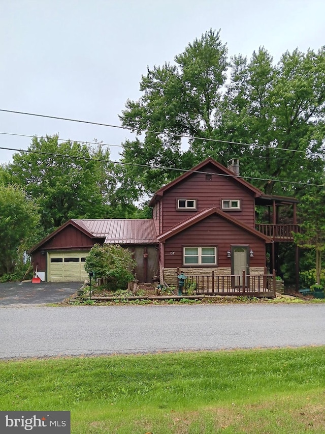 view of log home