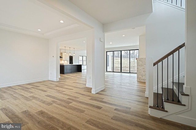 interior space with hardwood / wood-style floors