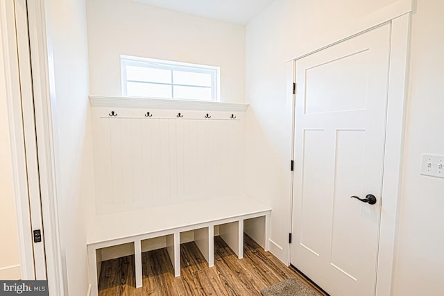 mudroom featuring light hardwood / wood-style flooring