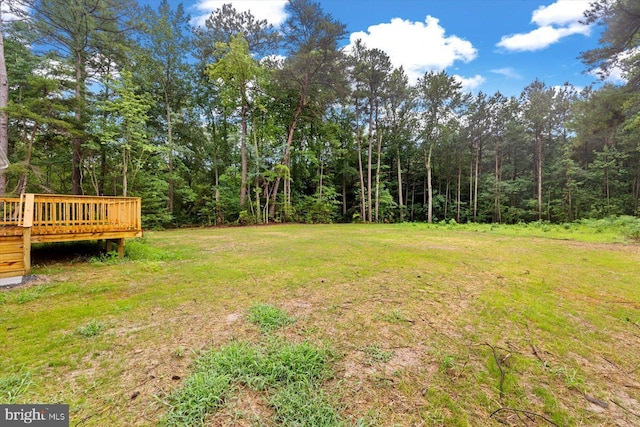 view of yard featuring a deck