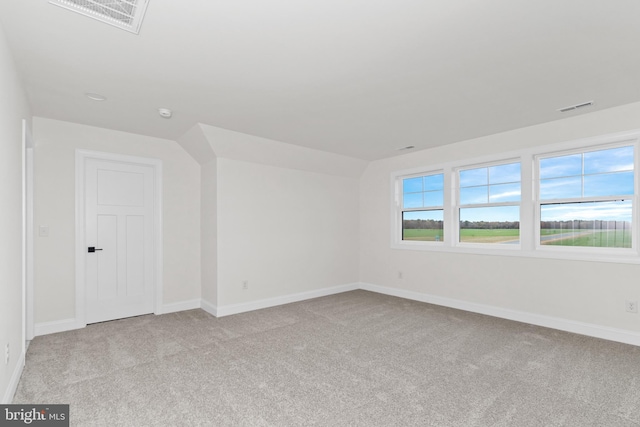 bonus room featuring light colored carpet