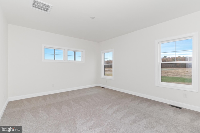 carpeted empty room featuring a wealth of natural light