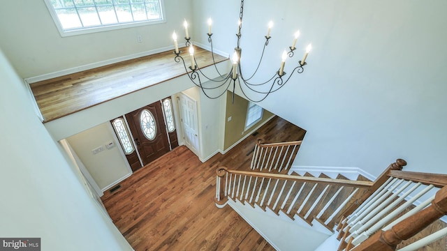 entrance foyer featuring hardwood / wood-style floors