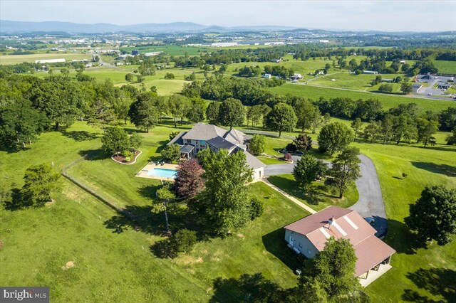 aerial view featuring a mountain view