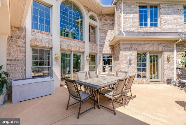 view of patio with outdoor dining area