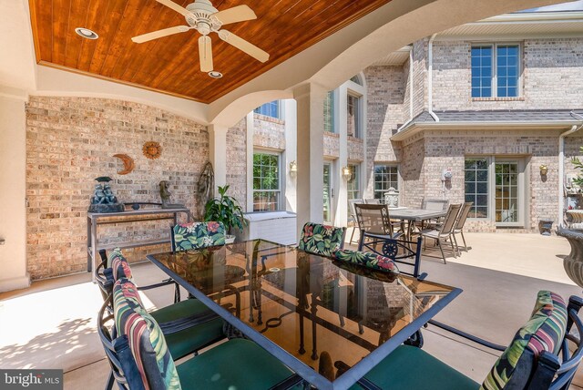 view of patio / terrace with ceiling fan