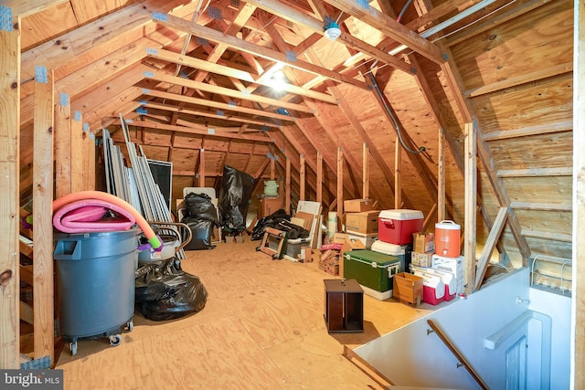 view of unfinished attic