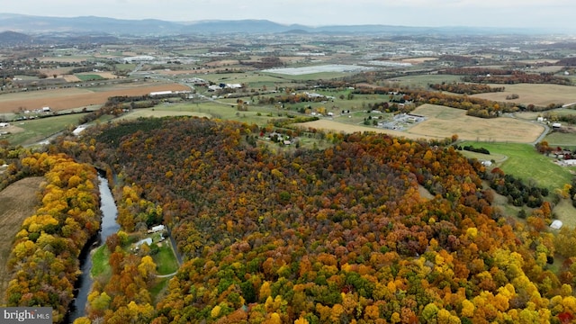 drone / aerial view with a mountain view