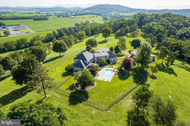 bird's eye view featuring a rural view