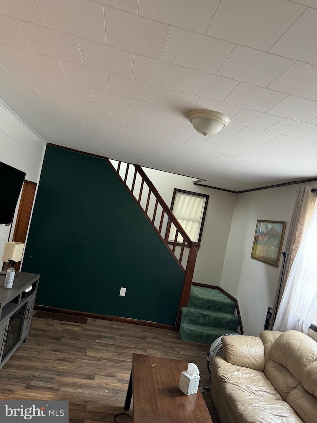 living room featuring hardwood / wood-style floors