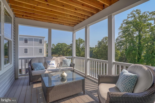 deck with an outdoor living space