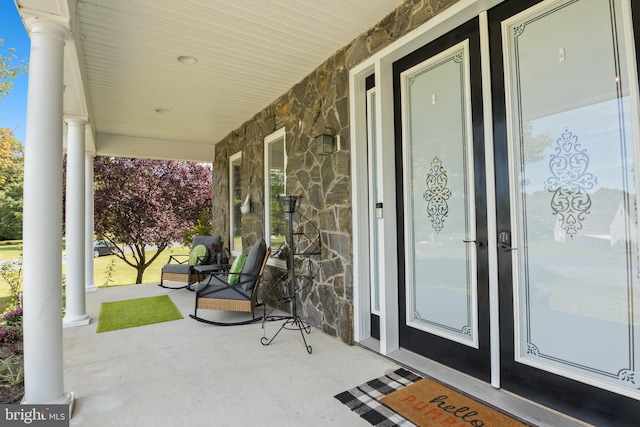 view of patio / terrace with a porch