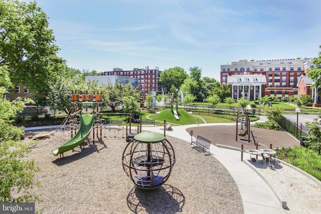 exterior space with a playground