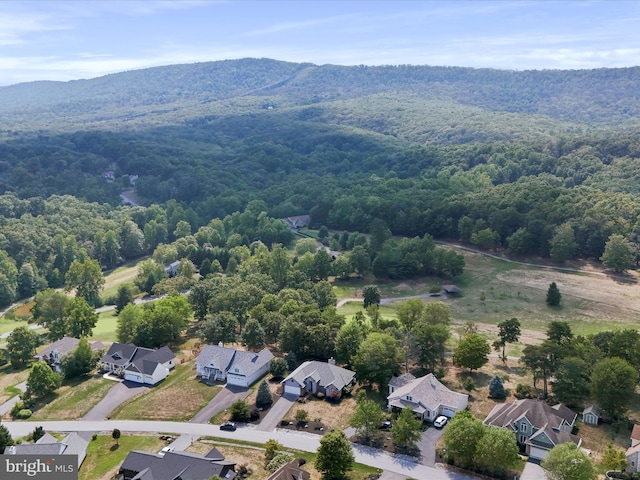 aerial view with a mountain view