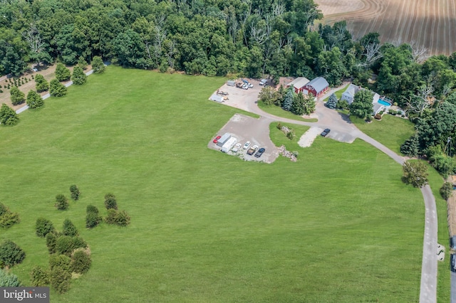 drone / aerial view with a rural view