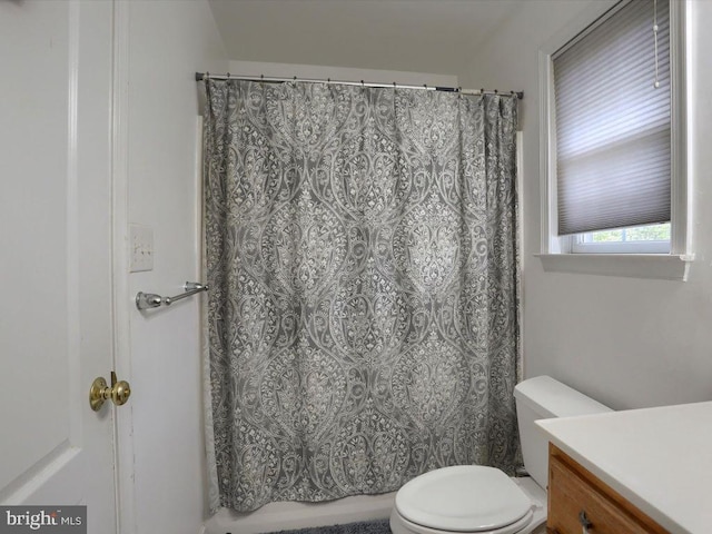 bathroom with toilet and vanity