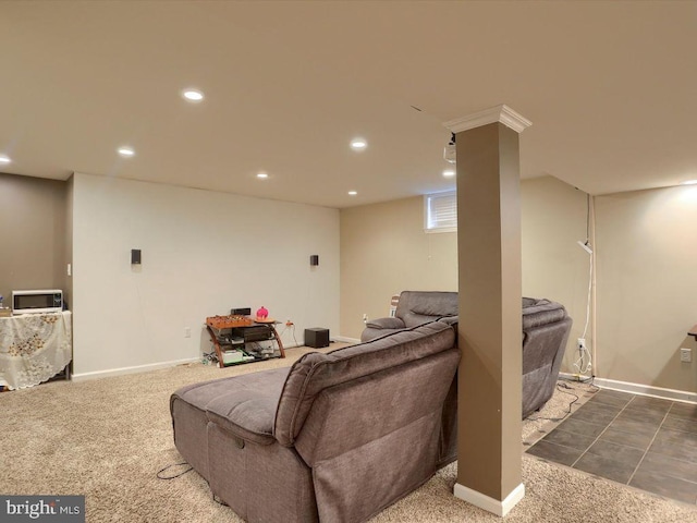 view of carpeted living room