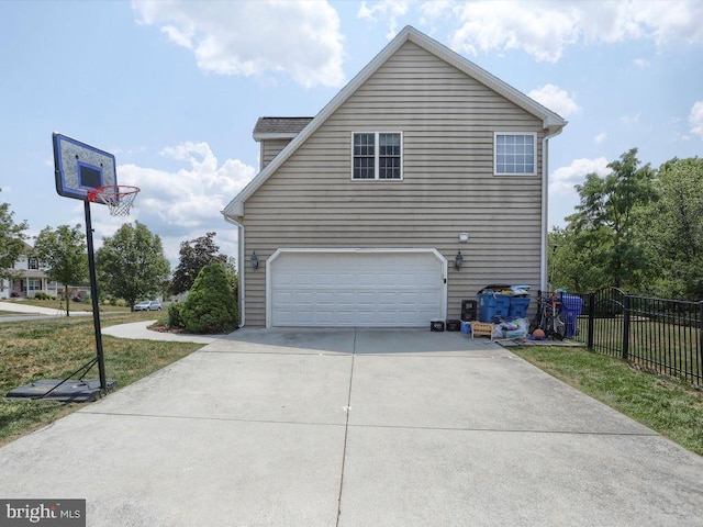 view of home's exterior with a garage