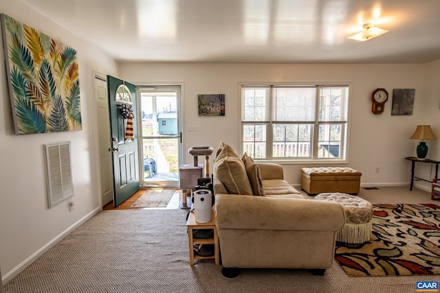 view of carpeted living room